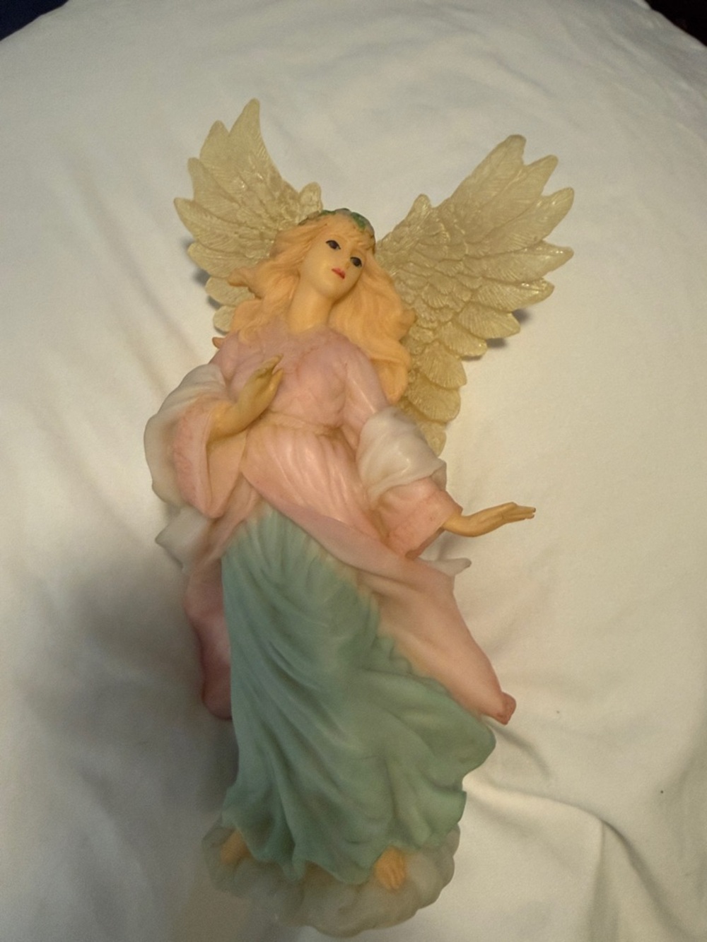 Decorative Pastel Angel Figurine – Pink, Cream & Green